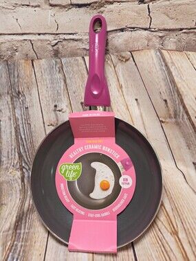 Green Life Cook In Color 8in Frypan Berry Color NEW PFAS-Free
